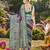 Women purple & blue banarasi jacquard woven silk blend wedding saree