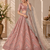Peach color Sequins Embroidery Work net Lehenga Choli set