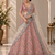 Peach color Sequins Embroidery Work net Lehenga Choli set