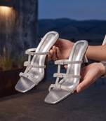 silver rhinestone embellished heels