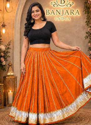  Long Flair Chaniya Skirt for Navratri & Garba  Free Size (upto XL) 1