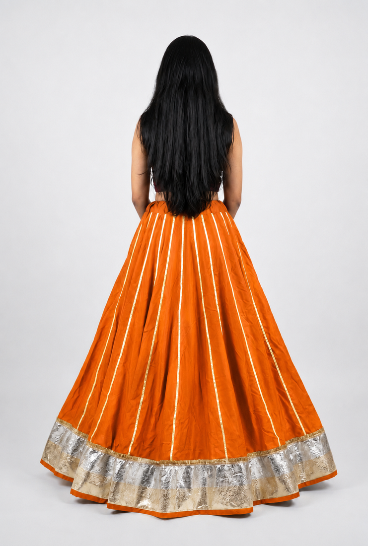  Long Flair Chaniya Skirt for Navratri & Garba  Free Size (upto XL)