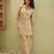 Beige Cotton Silk Embroidered Kurti with Matching Wide-Leg Pants Set
