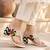cream floral embroidered block heels