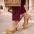 gold embroidered pointed toe kitten heels