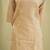 Beige Cotton Silk Embroidered Kurti with Matching Wide-Leg Pants Set