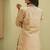 Beige Cotton Silk Embroidered Kurti with Matching Wide-Leg Pants Set