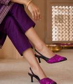 fuchsia pink eclipse crystal embellished kitten heels