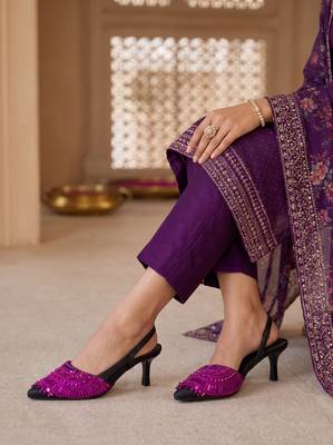 fuchsia pink eclipse crystal embellished kitten heels 3
