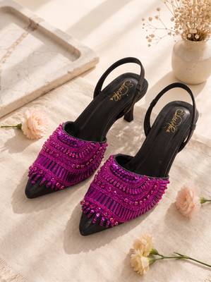 fuchsia pink eclipse crystal embellished kitten heels 4