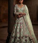 light green color Coding Sequins Work With Cancan net Lehenga Choli set