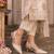 rose gold pearl embellished kitten heels