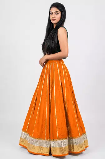  Long Flair Chaniya Skirt for Navratri & Garba  Free Size (upto XL)
