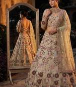  cream color Coding Sequins Work With Cancan net Lehenga Choli set