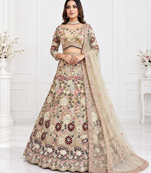  cream color Coding Sequins Work With Cancan net Lehenga Choli set