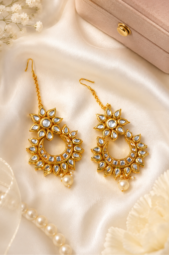 Surya Pushp Premium Kundan Earrings