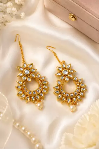 Surya Pushp Premium Kundan Earrings