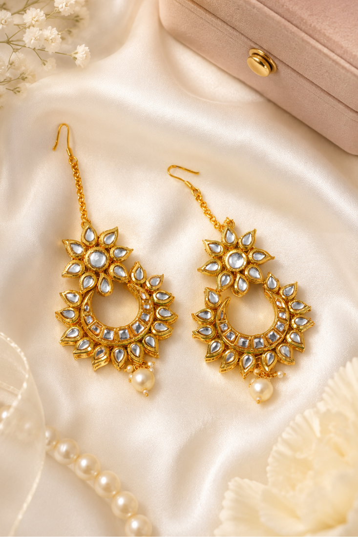 Surya Pushp Premium Kundan Earrings