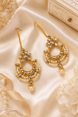 Chandrika Pearl Premium Kundan Earrings 1