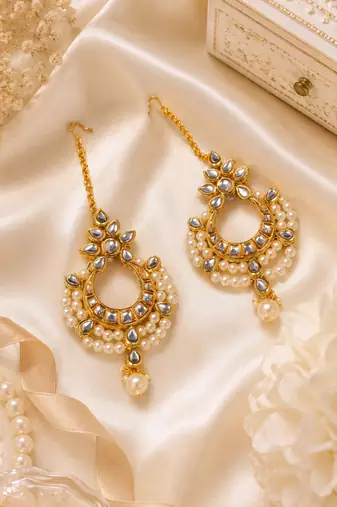 Chandrika Pearl Premium Kundan Earrings