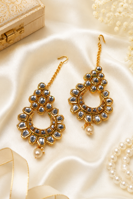 Diya Floral Premium Kundan Earrings 1
