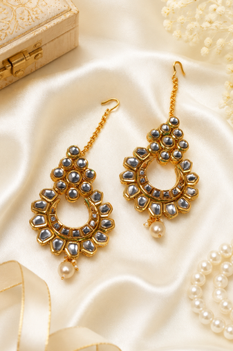 Diya Floral Premium Kundan Earrings