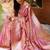 Onion pink  soft banarasi silk blend  saree with self weaving design zari weaving pallu and blouse