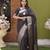 Black soft banarasi silk blend  saree with self weaving design zari weaving pallu and blouse