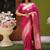 Pink soft banarasi silk blend  saree with self weaving design zari weaving pallu and blouse