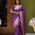 Purple  soft banarasi silk blend  saree with self weaving design zari weaving pallu and blouse