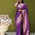 Purple  soft banarasi silk blend  saree with self weaving design zari weaving pallu and blouse