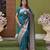 Sky blue soft banarasi silk blend  saree with self weaving design zari weaving pallu and blouse