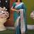 Sea green  soft banarasi silk blend  saree with self weaving design zari weaving pallu and blouse