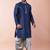 navy blue  kurta dhoti  set for men with embroidered work