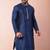 navy blue  kurta dhoti  set for men with embroidered work