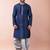 navy blue  kurta dhoti  set for men with embroidered work