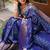 Blue  soft banarasi silk blend  saree with self weaving design zari weaving pallu and blouse