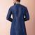 navy blue dupion kurta pyjama set for men with solid design