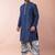navy blue  kurta dhoti  set for men with embroidered work