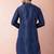 navy blue  kurta dhoti  set for men with embroidered work