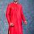 red dupion kurta dhoti  set for men with embroidered work