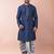 navy blue  kurta dhoti  set for men with embroidered work