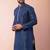 navy blue  kurta dhoti  set for men with embroidered work