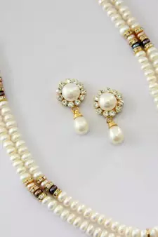 Real Pearls Double String Pearls Set 