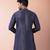 navy blue dupion kurta pyjama set for men with solid design