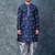 navy blue  kurta dhoti  set for men with embroidered work
