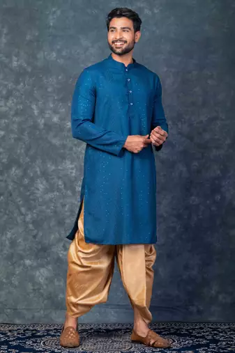 cream  kurta dhoti  set for men with embroidered work