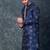 navy blue  kurta dhoti  set for men with embroidered work