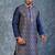 navy blue  kurta dhoti  set for men with embroidered work