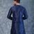 navy blue  kurta dhoti  set for men with embroidered work